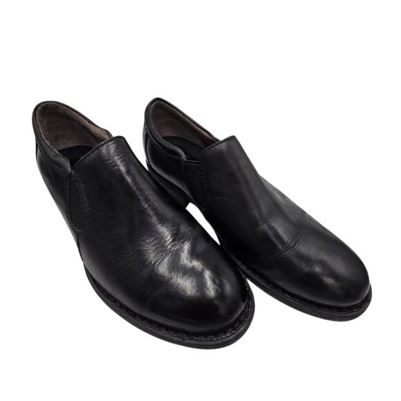 Born Leather Slip-On Low Shoe Boot Mens Sz 9M Black Comfort EUC Casual Work - Picture 1 of 10